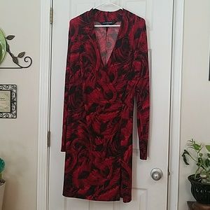 Norma kamali mock wrap dress